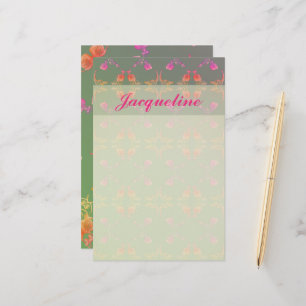 Ro Hearts and Plum Stationery Brevpapper