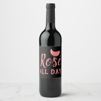 Ro hela dagen Rosa Vin Party Firande,, ZFJ Vinflaska Etikett