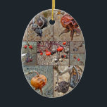 Ro Hip Collage Julgransprydnad Keramik<br><div class="desc">Detta är ett urval i februari bilder av ro-högar i Quissett Harbor i Falmouth,  Cape Cod,  Massachusetts. De var så underbart varierade i färg,  storleka,  formmässiga och skrumpna. Ro är fröna till växterna i ro - leta efter dem i min kategori Träd,  Löv,  Vines,  Berries,  Bark,  Seeds och Fruit.</div>