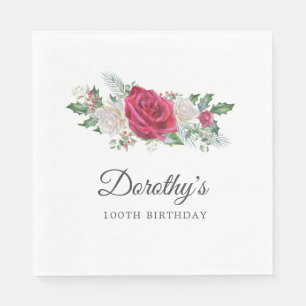 Ro Holly Winter Botanical 100 Birthday Pappersservett