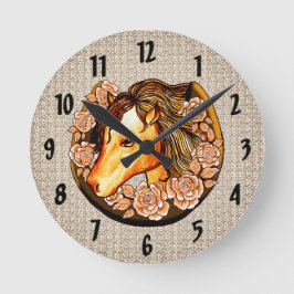 Ro Horse Clock Rund Klocka