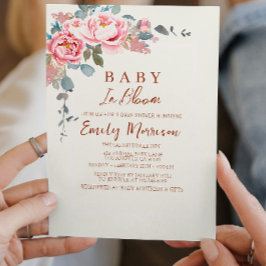 Ro i bloom baby i bloom Coming Baby Shower Inbjudningar