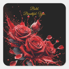 Ro i Bloom - Elegant Birthday Fyrkantigt Klistermärke