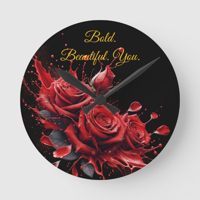 Ro i Bloom - Elegant Birthday Rund Klocka (Framsida)