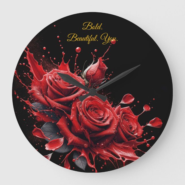 Ro i Bloom - Elegant Birthday Stor Klocka (Framsida)