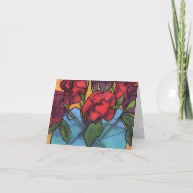 Ro i Blue Vas Notecard Kort (Framsida)