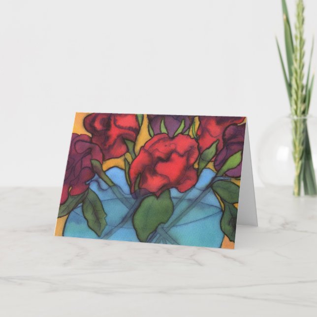 Ro i ett blått Vas-födelsedagskort Kort (Framsida)