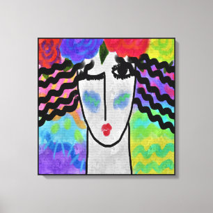 Ro i hennes Abstrakt Digital Painting Canvastryck