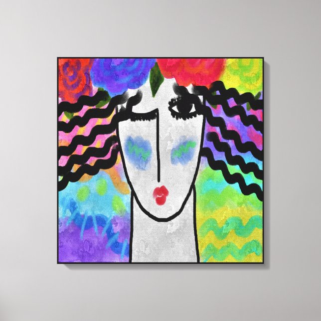 Ro i hennes Abstrakt Digital Painting Canvastryck (Framsida)