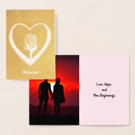 Ro inuti Heart Valentine, Lägg till bild och offer Folierat Kort