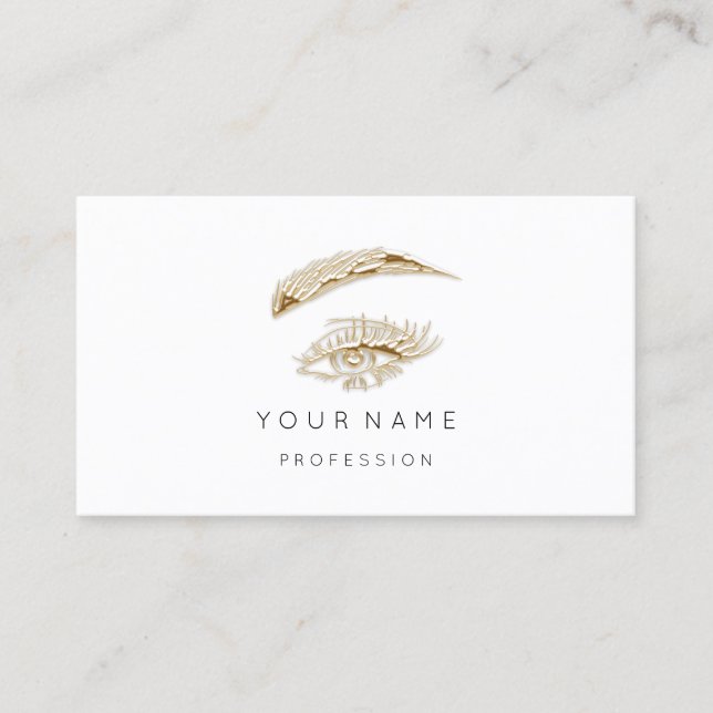 Ro Ivory Lash Brows Makeup Logotyp White Visitkort (Framsida)