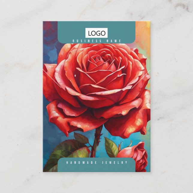 Ro Juvelry Earrings Necklace Visning Card Visitkort (Framsida)