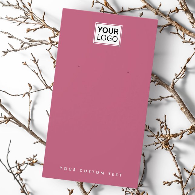 Ro kan lägga till logotyp-visning visitkort (Rose mauve add logo earring display card)