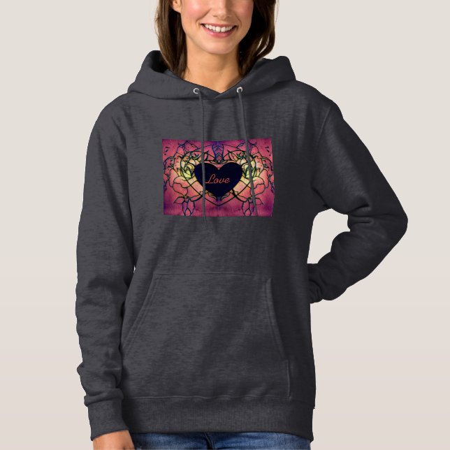 Ro Kärlek Design Romantik Hoodie T Shirt (Framsida)