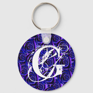 Ro Keychain för blått för MonogrambrevG Nyckelring