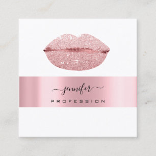 Ro KISS LÄPPAR Makeup Artist White Girly Fyrkantigt Visitkort