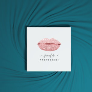Ro KISS LÄPPAR Makeup Artist White Social Media Fyrkantigt Visitkort