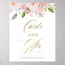 Ro | Kort och gåvor från Rosa Blommigt Guld Poster