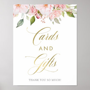 Ro Kort och gåvor från Rosa Blommigt Guld Poster