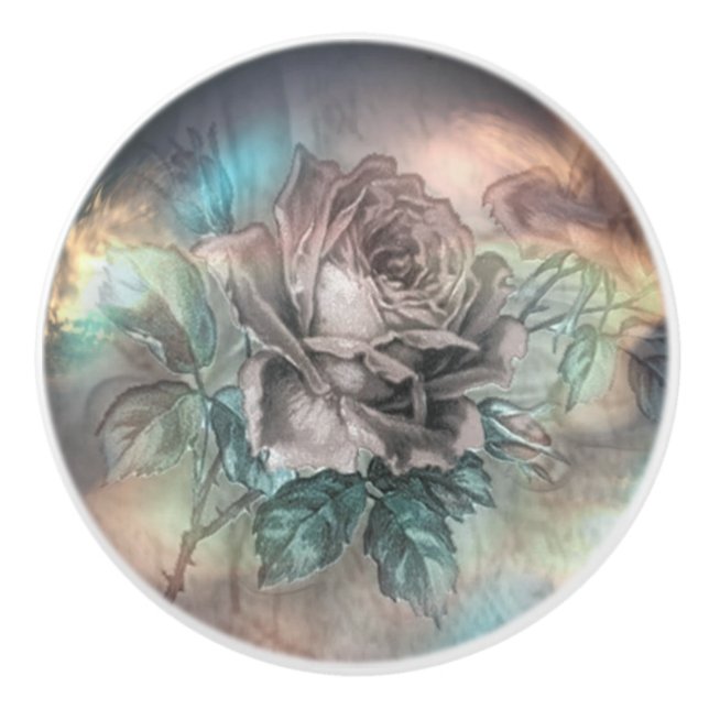 Ro kristallglans med vintage rosa blått knopp (Framsidan)