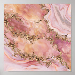Ro kvarts- och pastellmarmor för rosa poster