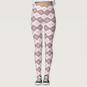 Ro kvarts rosa diamant mönster leggings