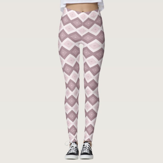 Ro kvarts rosa diamant mönster leggings (Framsida)