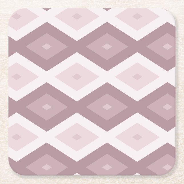 Ro kvarts rosa diamant mönster underlägg papper kvadrat (Framsidan)
