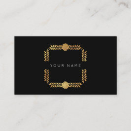 Ro Laurel Golden Foil Black Vip Visitkort