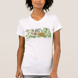 Ro Lavender Garden Flowers Watercolor Bläck T Shirt
