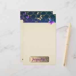 Ro Lila Butterflies w/Namn Brevpapper