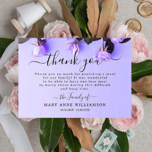 Ro Lila Elegant Funeral Food tackal You Card Tack Kort