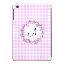 Ro Lilac Monogram check iPad Mini fodral lodrät
