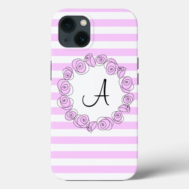 Ro Lilac Monogram rand iPad-lodrät (Baksida)
