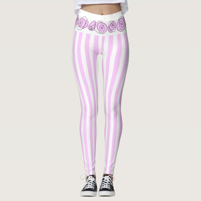 Ro Lilac Rand vågrät Leggings (Framsida)