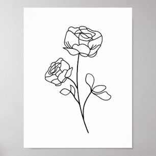 Ro Line Teckning minimalistisk, modern, konstgjord Poster