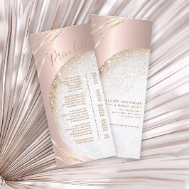 Ro lista över salon i Guld Glitter Reklamkort