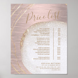 Ro listmeny för den Prisa listan för Guld Glitter Poster