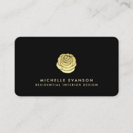Ro Logotyp Faux Gold Foil Elegant Simple Black Visitkort