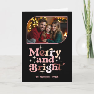 Ro Luxe Merry och Bright Retro-julfoto Helgkort