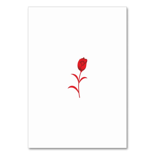 Ro Madder, Lava Red, blommigt Design Bordsnummer (Framsidan)