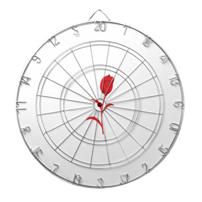 Ro Madder, Lava Red, blommigt Design Darttavla (Framsidan)