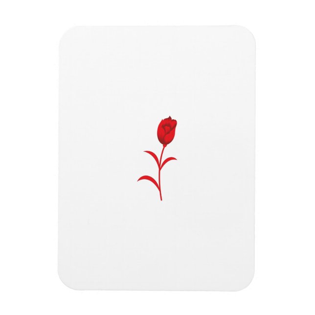 Ro Madder, Lava Red, blommigt Design Magnet (Vertikal)