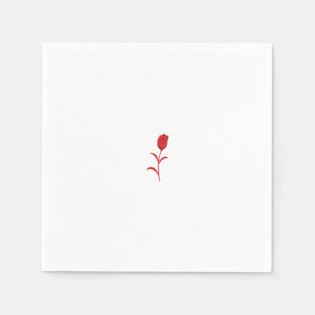 Ro Madder, Lava Red, blommigt Design Pappersservett (Framsidan)