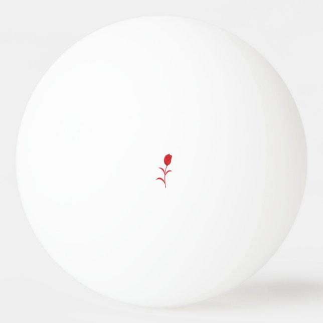 Ro Madder, Lava Red, blommigt Design Pingisboll (Framsidan)