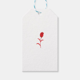 Ro Madder, Lava Red, blommigt Design Presentetikett