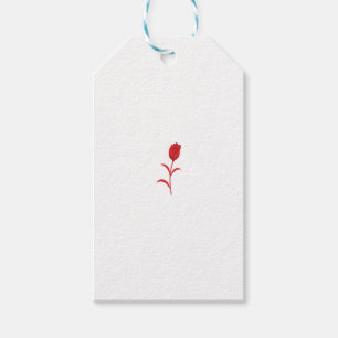 Ro Madder, Lava Red, blommigt Design Presentetikett