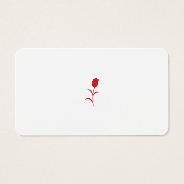 Ro Madder, Lava Red, blommigt Design Visitkort (Framsidan)