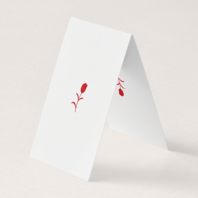 Ro Madder, Lava Red, blommigt Design Visitkort (Baksida)