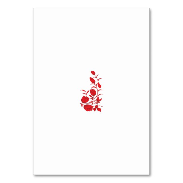 Ro Madder, Thunderbird blommigt design Bordsnummer (Framsidan)